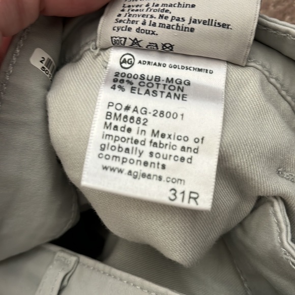 AG Adriano Goldschmied The Graduate Trousers Tailored Leg Pants Size 31R Gray - Picture 4 of 5